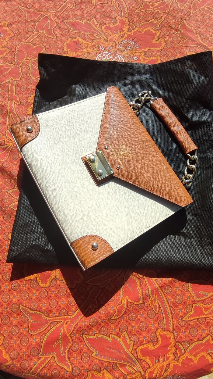 Sac bicolore camel & blanc