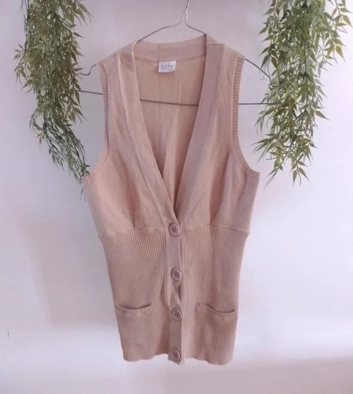 gilet sans manche Suzy Shier taille M - coton et nylon - photo numéro 6