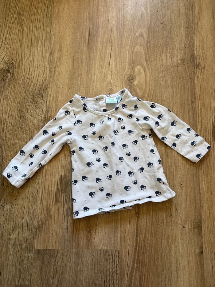 Ensemble haut + salopette Minnie Disney 6 mois - photo numéro 2