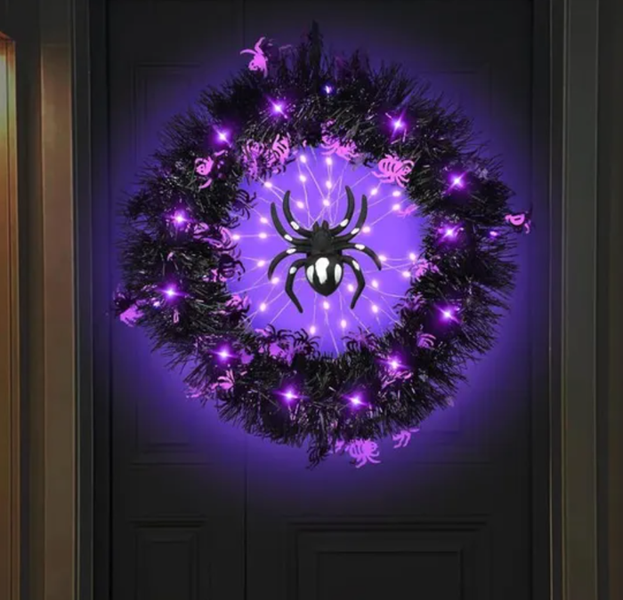 Neuf Couronne d'araignée d'Halloween avec LED's violettes