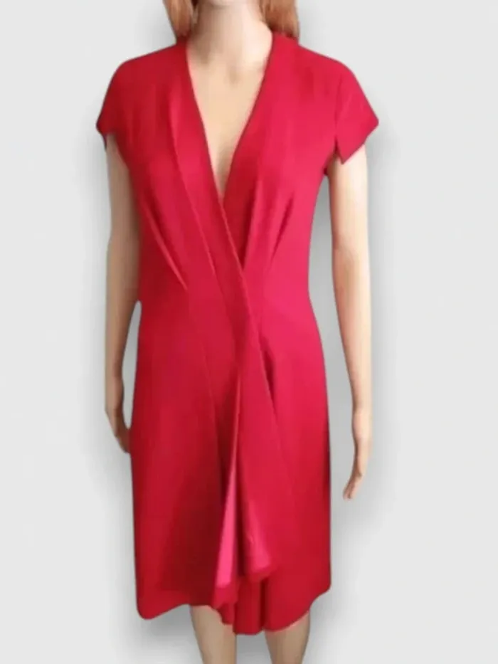 robe midi cache coeur Cottonade paris couleur bordeaux ,avec doublure taille M - photo numéro 3