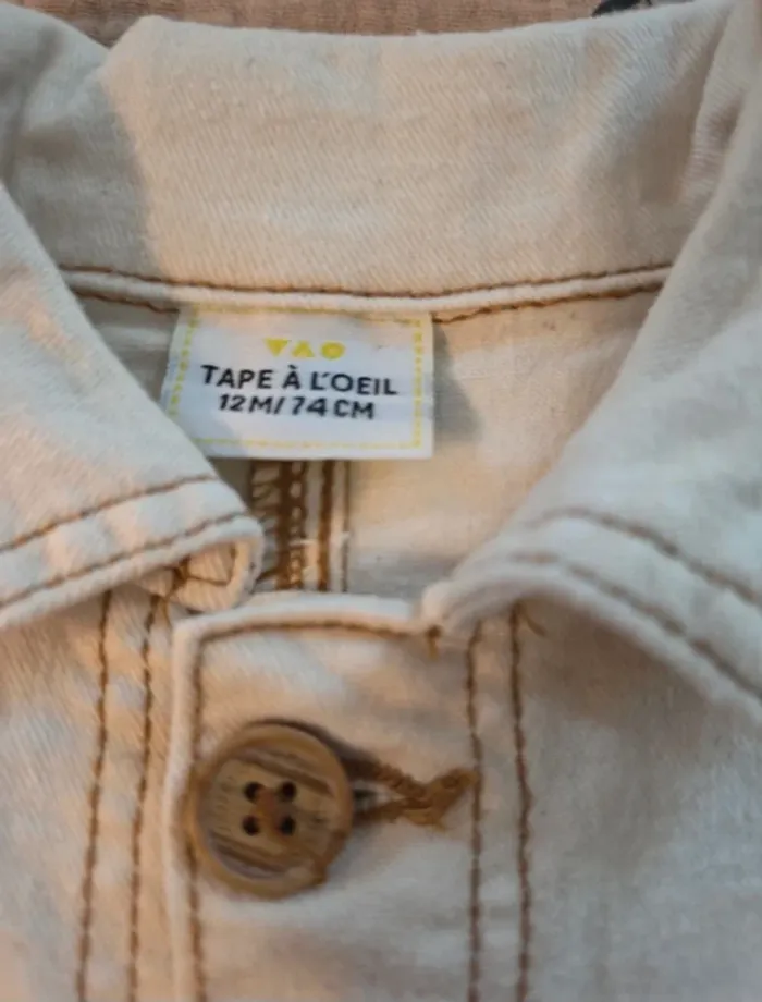 Veste bébé garçon écru en coton – Tape à l’œil – 12 mois / 74 cm - photo numéro 2