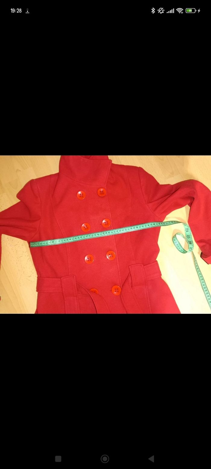 Manteau rouge cintré Zuiki - photo numéro 8