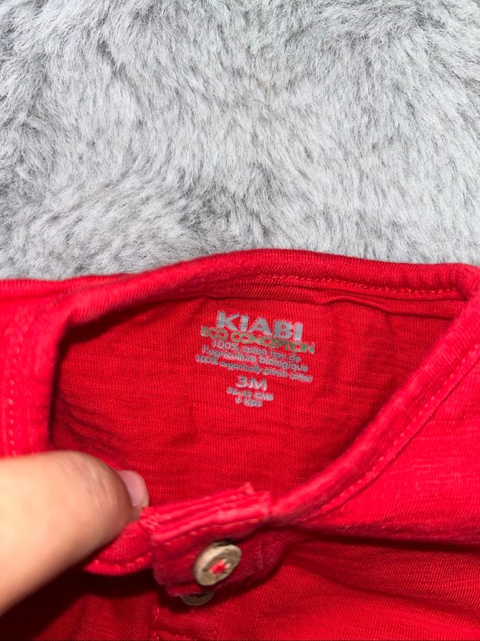 Haut à manches longues rouge - 3 mois - Kiabi - photo numéro 3