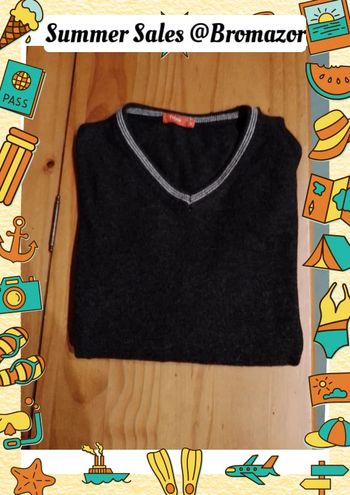 Pull noir col V taille XL