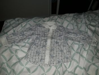 Chemise à carreaux Blanche et grise