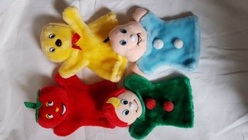 Rare Lot de 4 marionnettes en peluche publicitaire mamie nova vintage