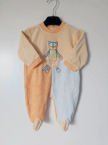 Grenouillère jaune pastel blanc Chat Kimbaloo