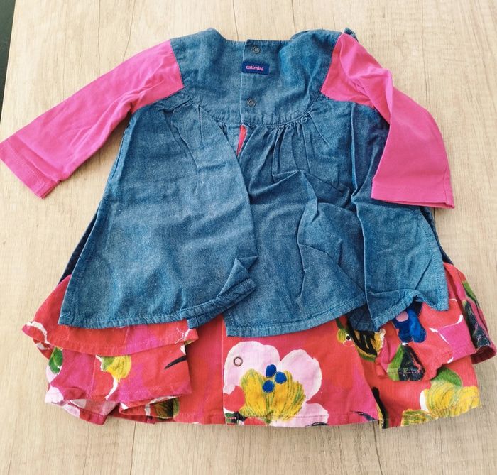 Superbe robe fille manches longues doublée taille 3 mois Catimini - photo numéro 2