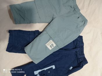 lot de 2 pantalons doublées polaires 18 mois ref 913 C6