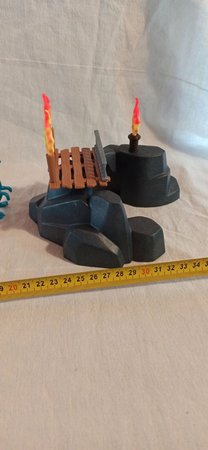 Rocher avec barrière et raptor bleu playmobil - photo numéro 8