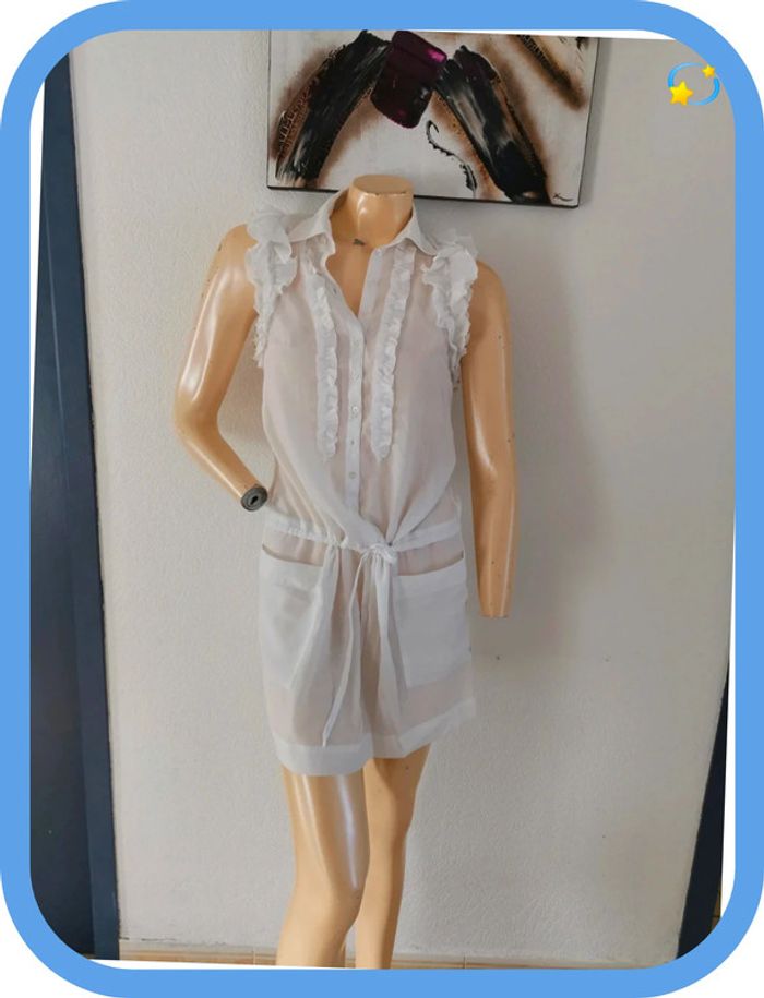 très belle robe blanche ou tunique taille 38 - photo numéro 5