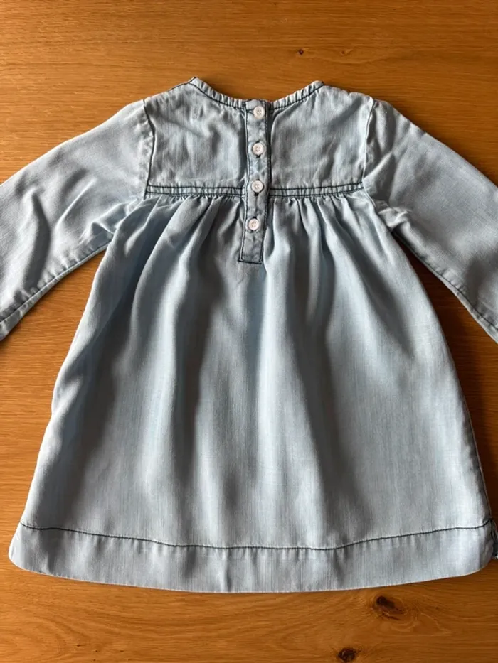 Robe ML en jeans avec fleurs brodées blanches - Taille 3 Ans - photo numéro 8