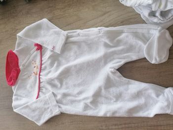 Pyjama velour blanc et rose