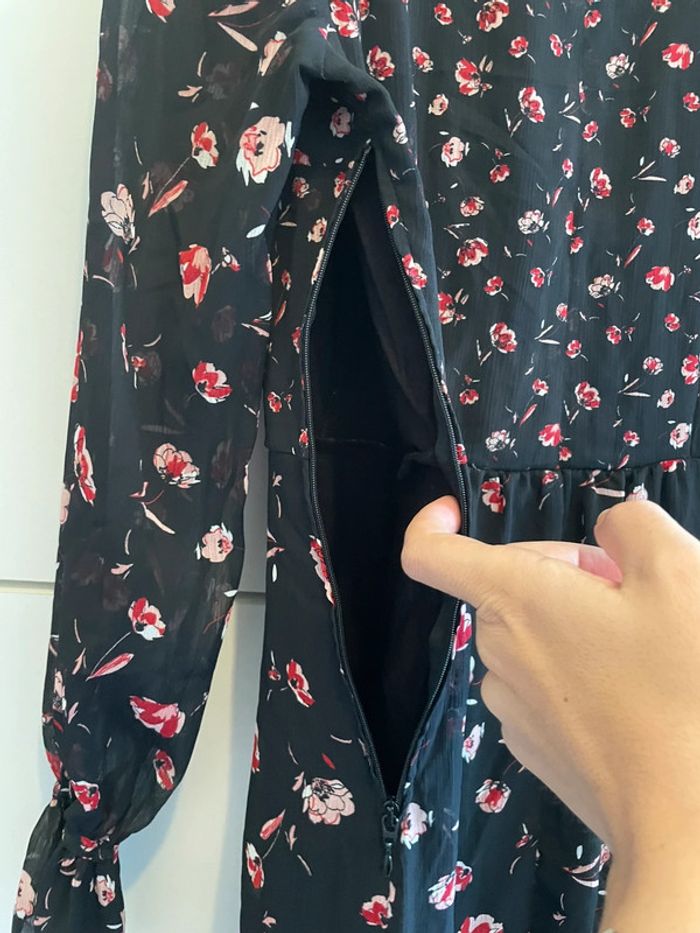 Robe mi-longue noire fleurie taille S Orsay - photo numéro 11