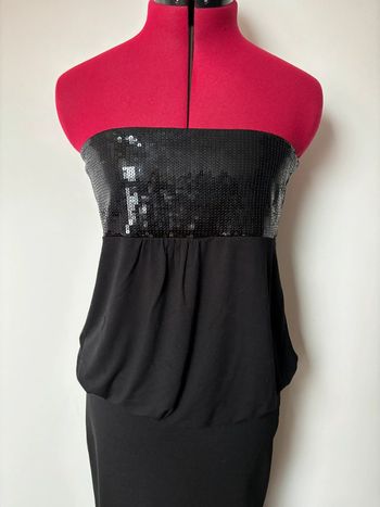 Superbe robe bustier sexy à sequins noire