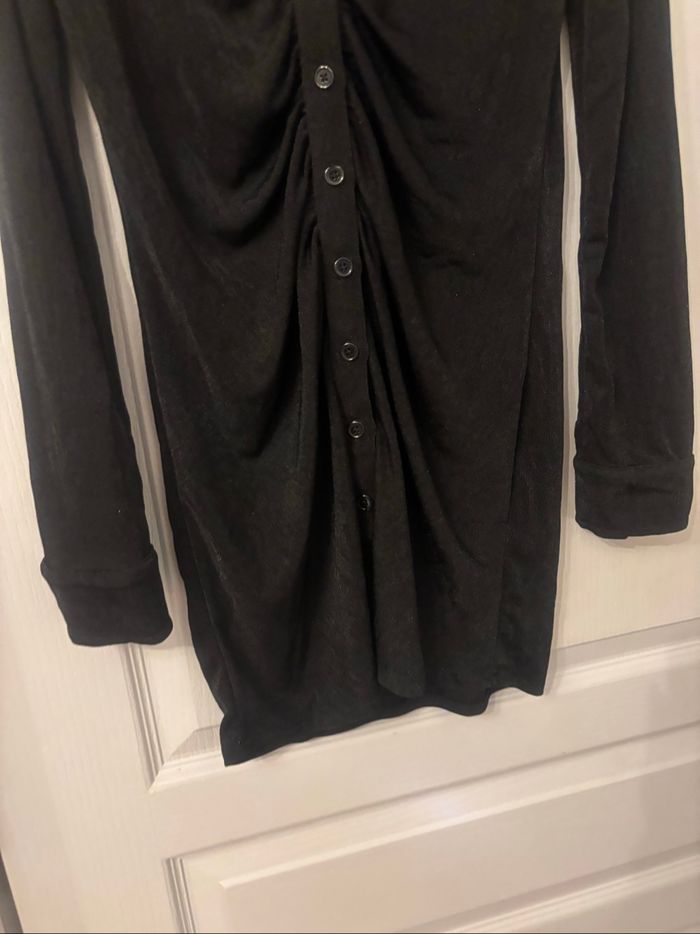 Robe moulante manches longues drapée S - photo numéro 4