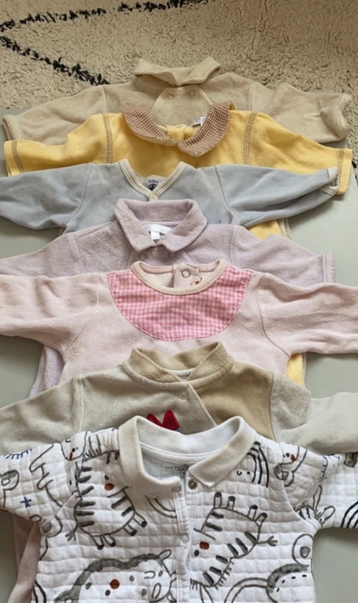 Lot de 7 pyjamas chauds 1 mois