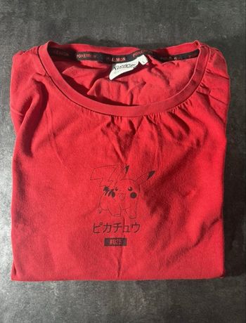 T-shirt Pokémon Rouge - Pikachu & Starters - Taille L (Enfant)