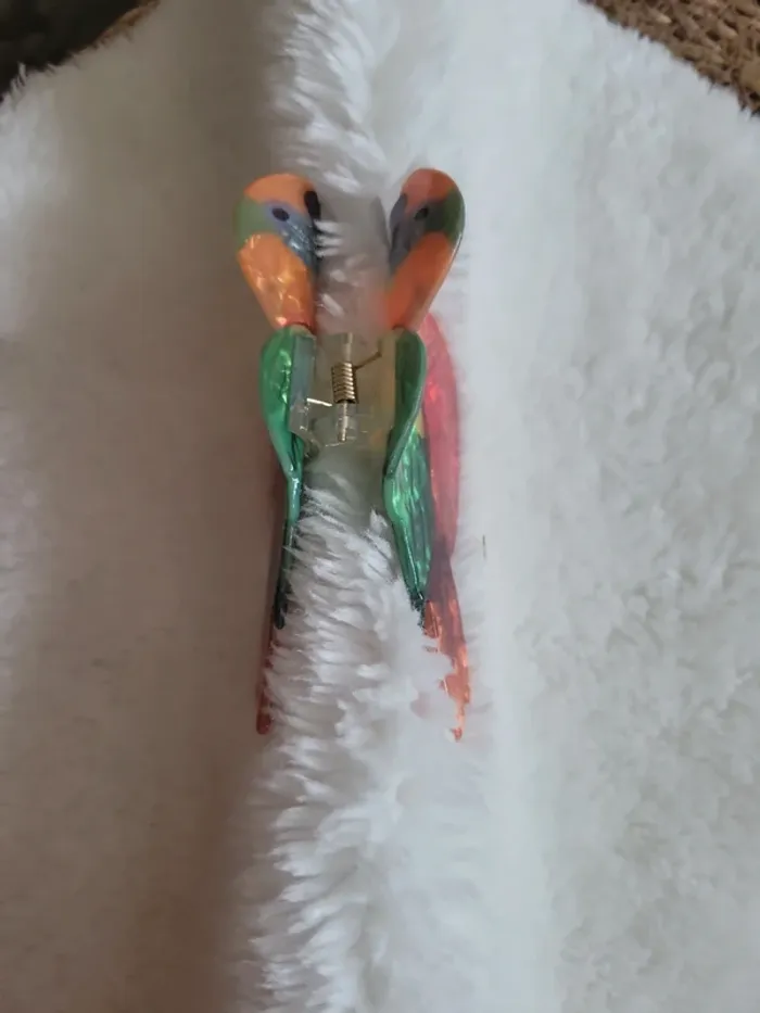 Pince a cheveux perroquet multicolore - photo numéro 3