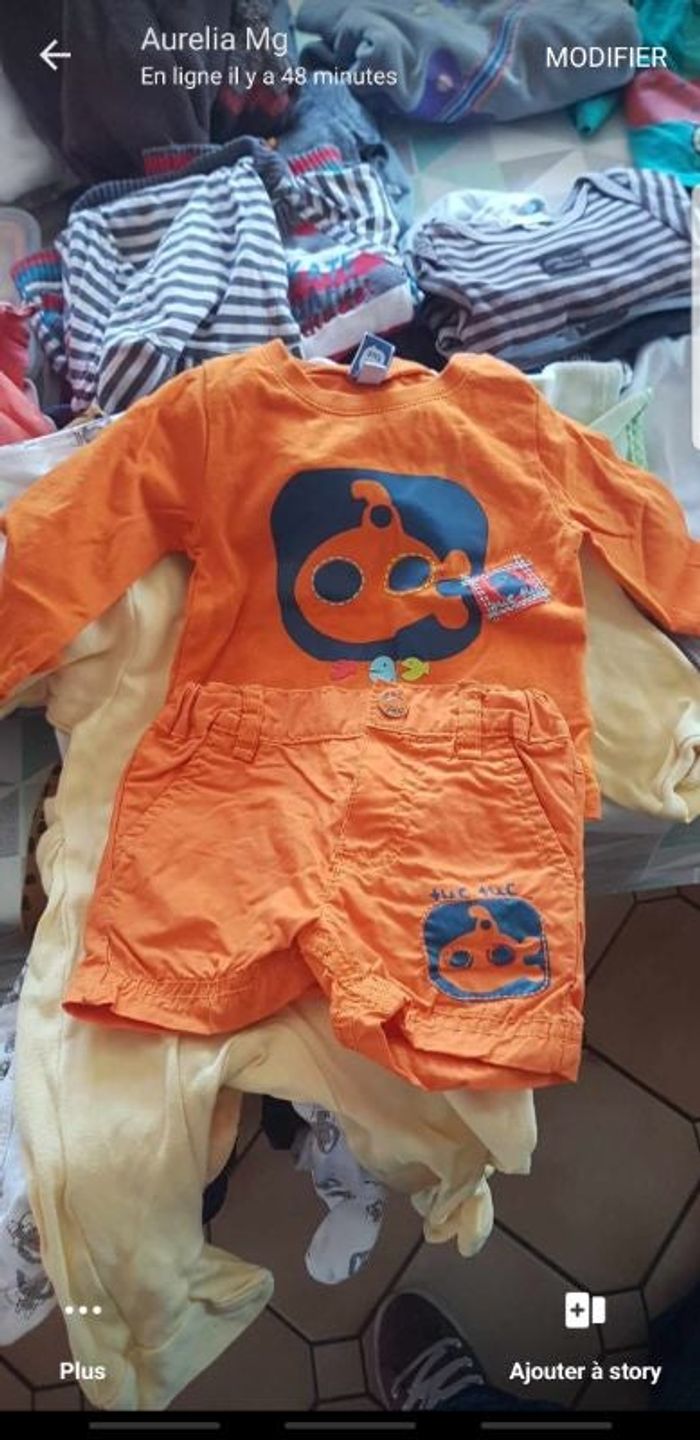 Ensemble short +tee shirt manche longue neuf