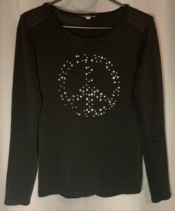 Pull »Zoé&Co »noir et pastilles argentées