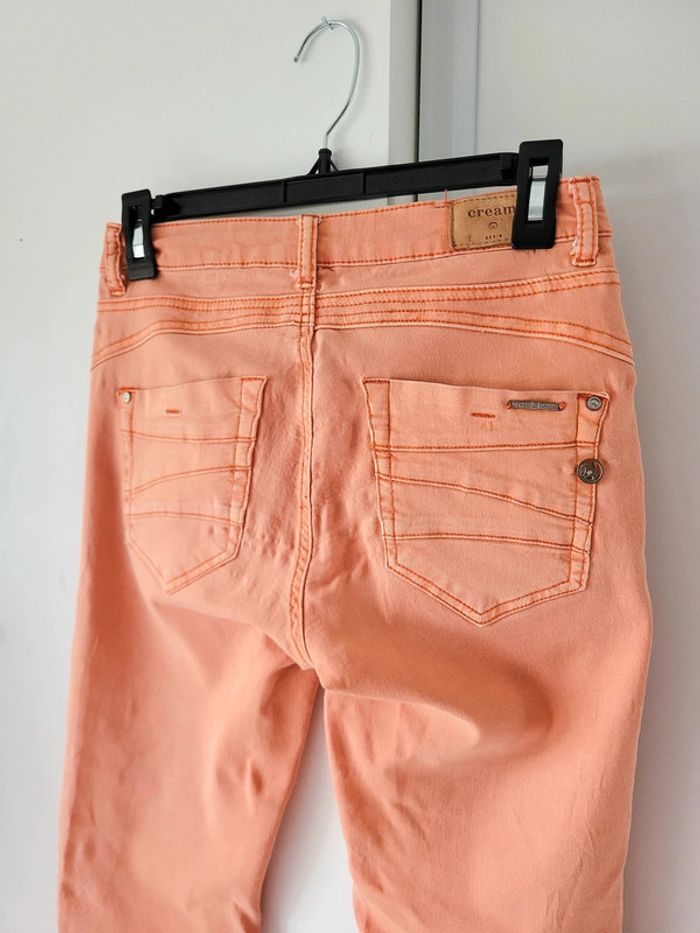 Jeans Orange Abricot Femme Cream – Taille 36 – Très Bon État - photo numéro 4