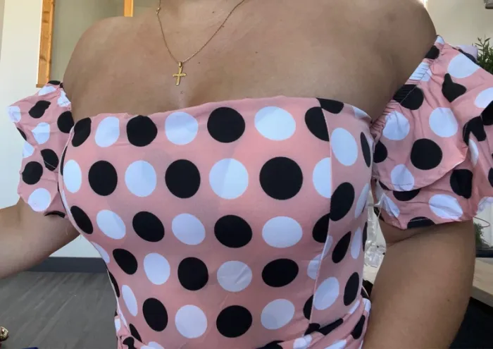Robe bustier à pois pin-up sexy - photo numéro 2