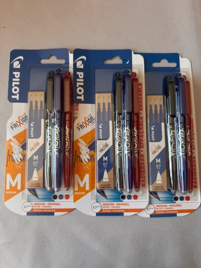 Lot de 3 paquets Rollerball effaçable Pilot