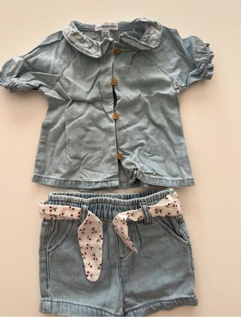 Chemise et short  en jean Vertbaudet