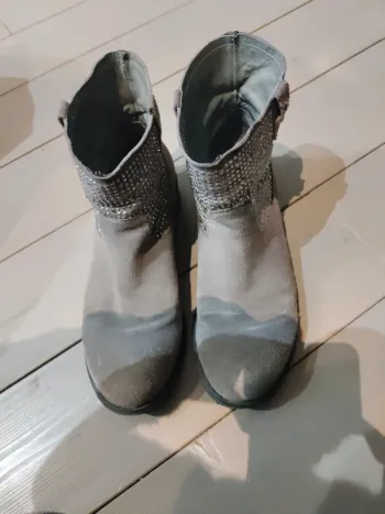 Boots bottines grises strass taille 39
