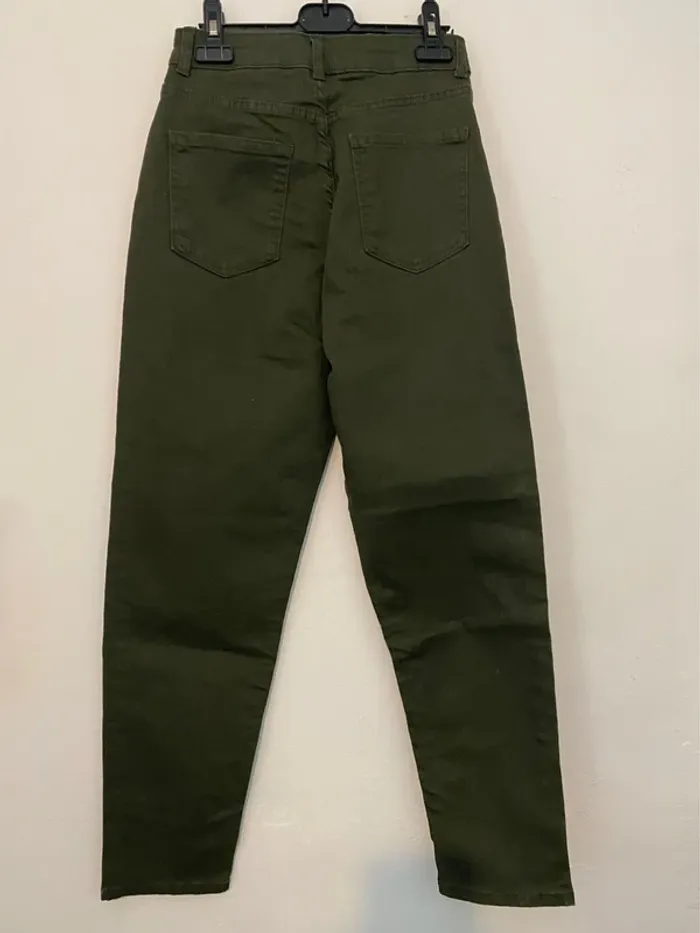 Jean skinny taille haute kaki - photo numéro 2