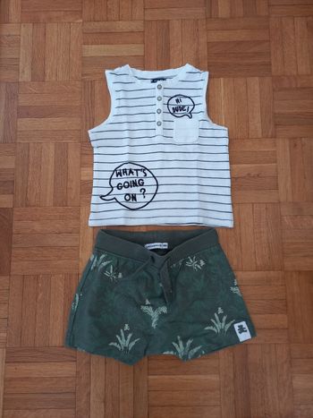 Ensemble garçon short + t-shirt 18 mois