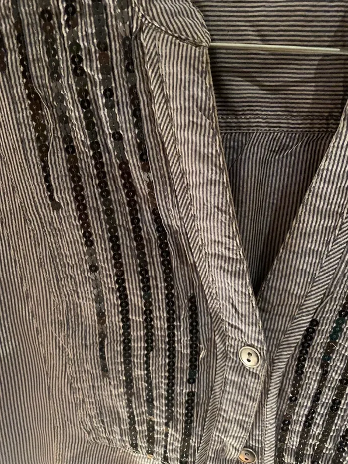 Chemise rayée manche 3/4 - photo numéro 5