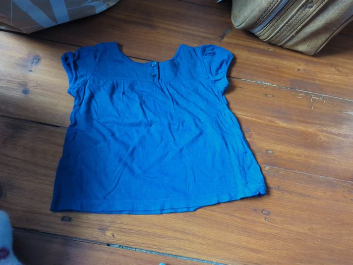 T shirt boutchou 24 mois bleu manches courtes ballons