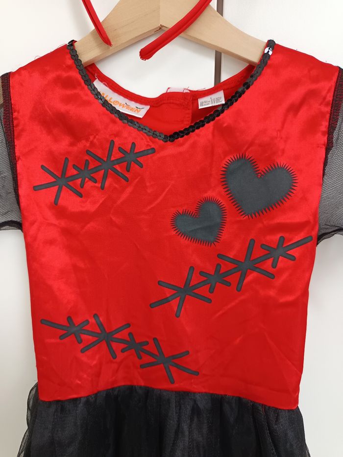 Robe Halloween diablesse fille 4-6 ans 👿🎃 avec serre-tête - photo numéro 3