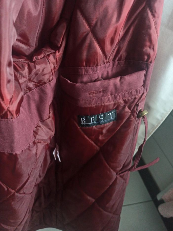 Manteau bordeaux fourrure - photo numéro 6