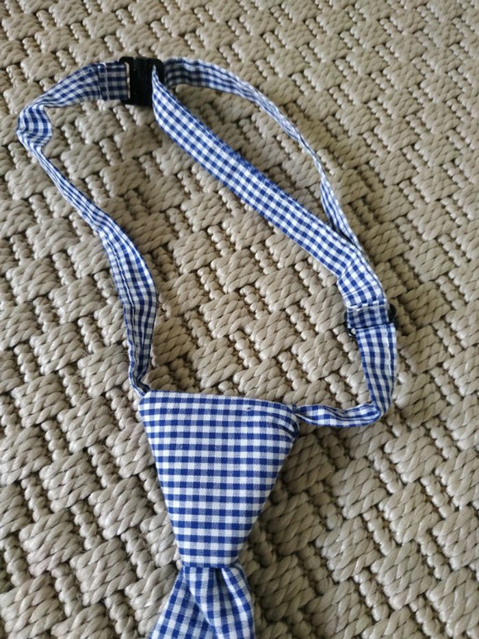 Cravate bleue à carreaux Okaïdi - photo numéro 2