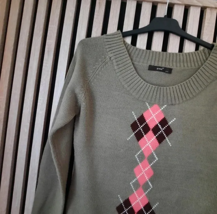 Pull vert rose laine Evix T 40/42 - photo numéro 3