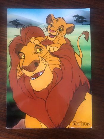 Jeu de cartes postale mufasa Simba le roi lion Disney 1994