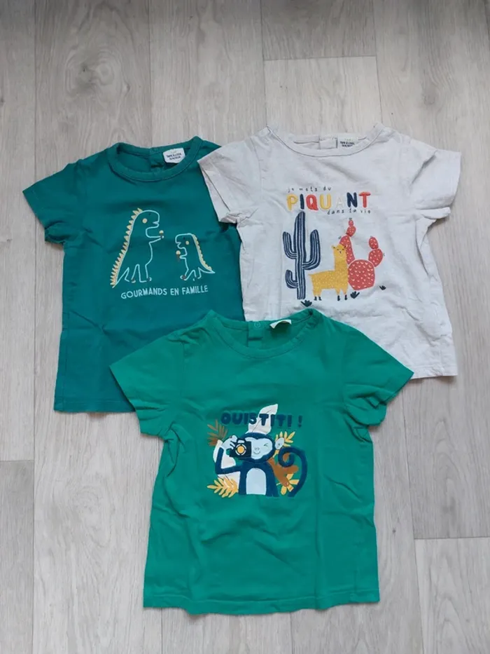 Lot 3 t-shirts manches courtes TAO 36M
