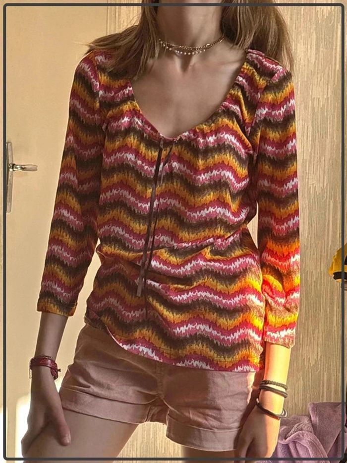 Top fin multicolore taille 38 marque m&s