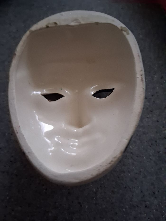 Masque vénitien porcelaine Blanc et doré - photo numéro 2