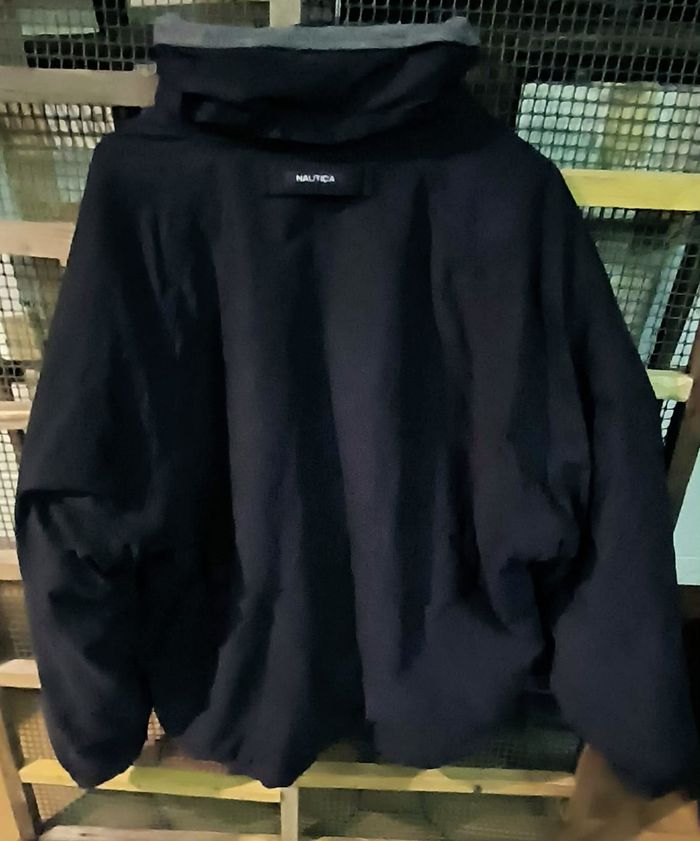 Veste Nautica homme grand manteau noir à capuche poches zippées ski - photo numéro 2