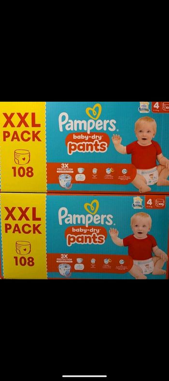 216 couches Pampers baby-dry pants taille 4