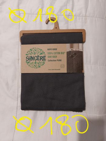 Nappe de table grise diamètre 180