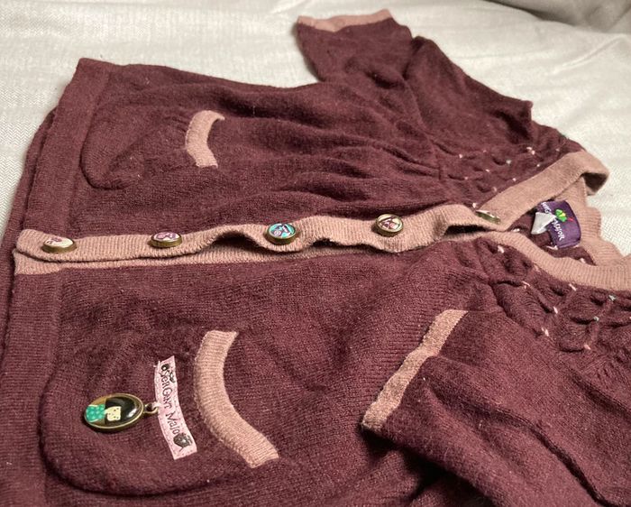 Gilet Sergent Major 6 mois aubergine (av laine) - photo numéro 2
