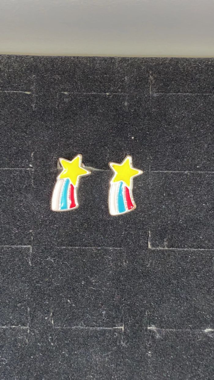 boucles d’oreilles arc-en-ciel - photo numéro 2