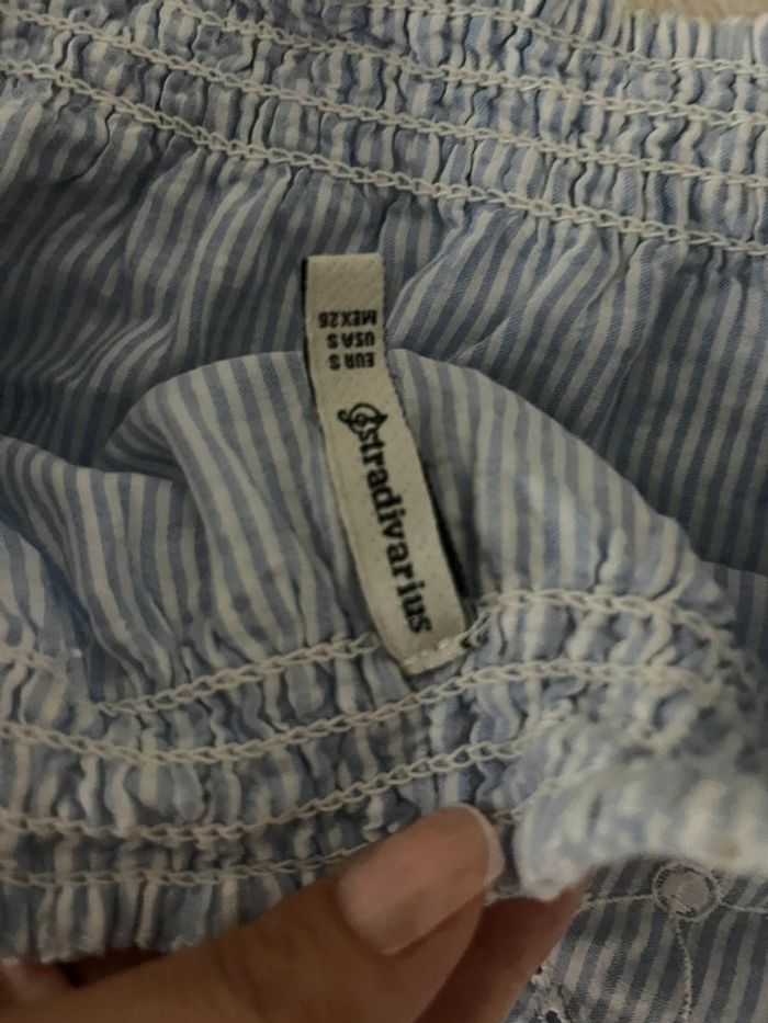 top bleu blanc stradivarius - photo numéro 2