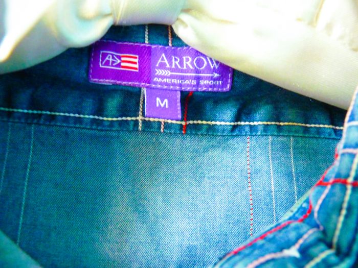 Chemise Femme Arrow M 38 carreaux bleu TBE manches 3/4 - photo numéro 2
